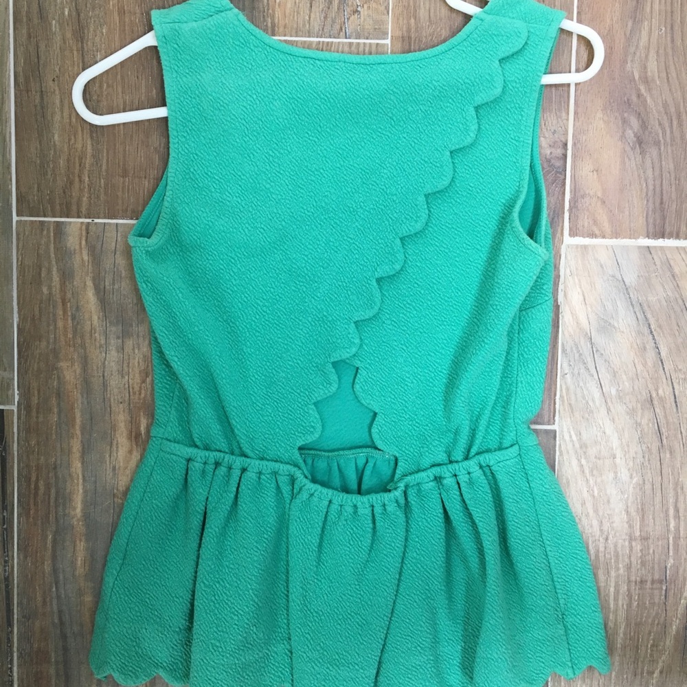 Anthropologie open back peplum tank